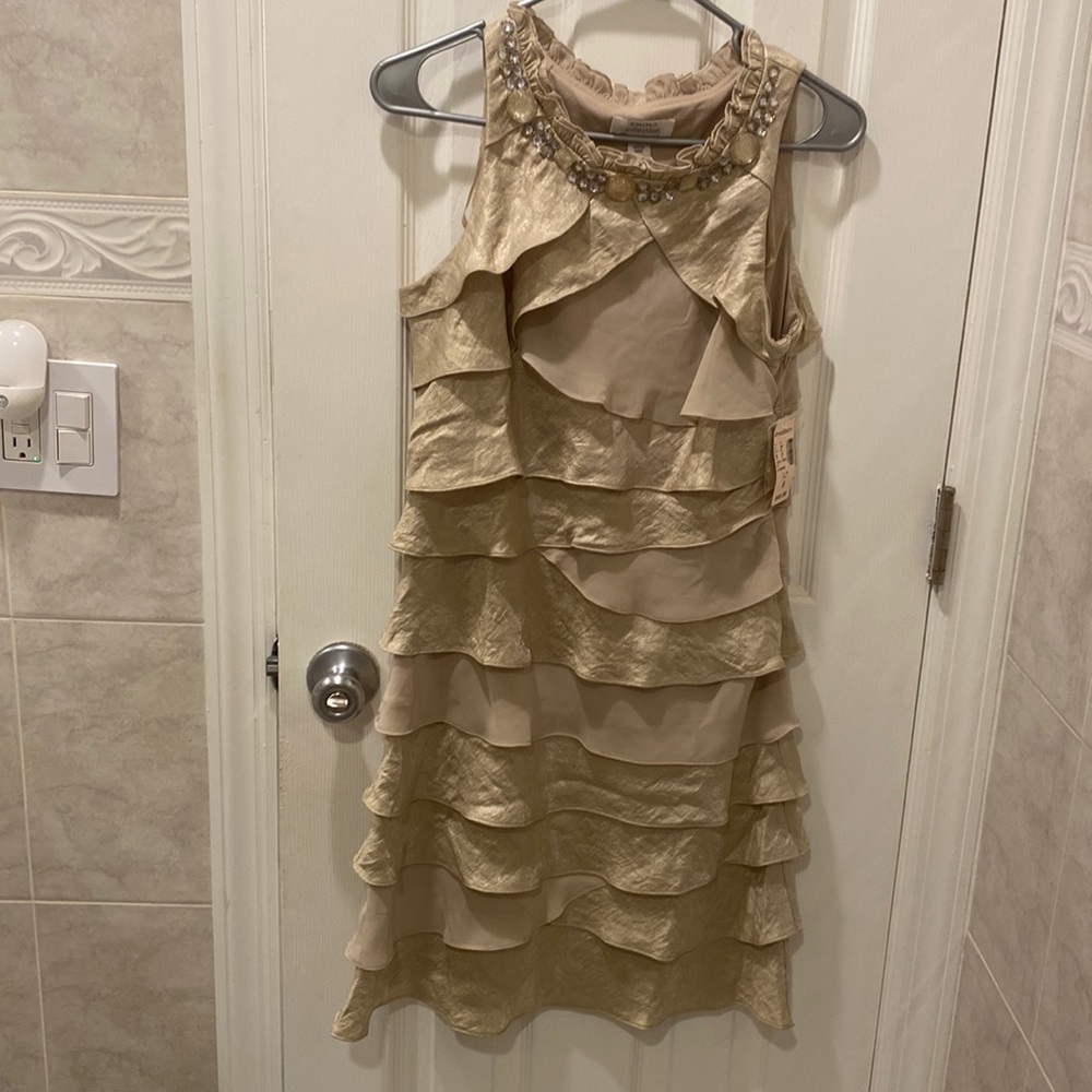 Dress barn Collection - Gold/Jeweled Dress - Size 8 - New w/tags!